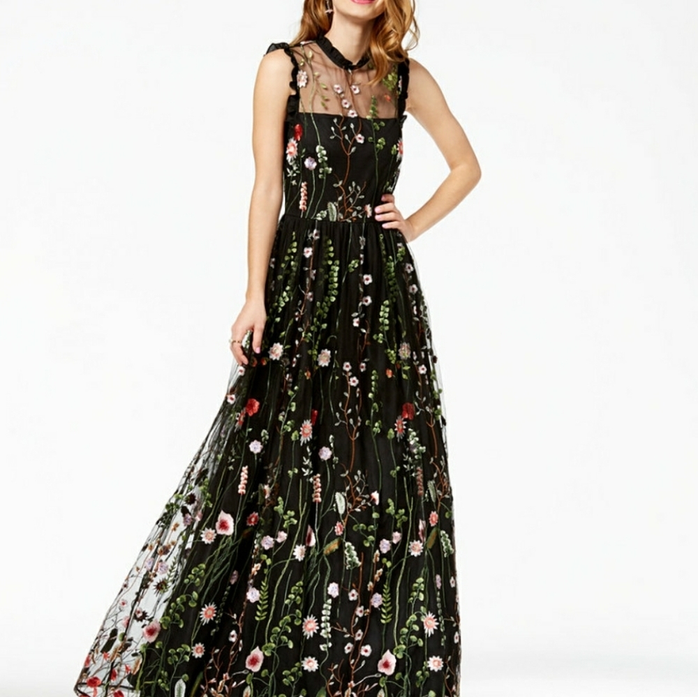 City Studios
Ruffle-Trim Embroidered Gown